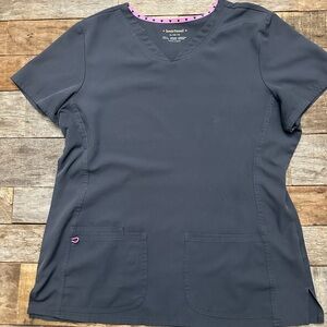 HeartSoul Women's Dark Grey Scrub Top